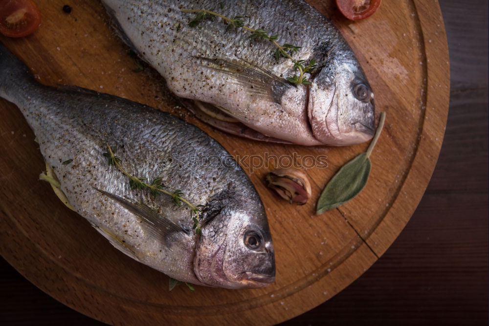 Similar – Image, Stock Photo two whole mackerels Fish