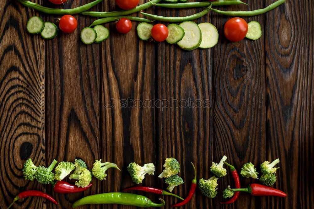 Similar – Image, Stock Photo Fresh vegetables in blue basket, spoon and ingredients