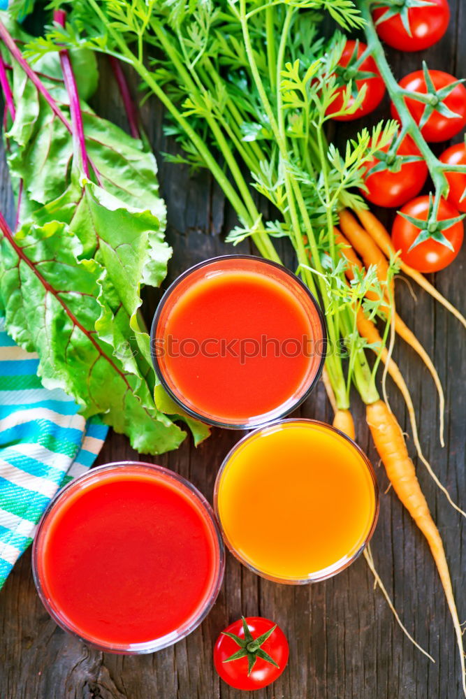 Similar – Carrot juice in a transparent little jar