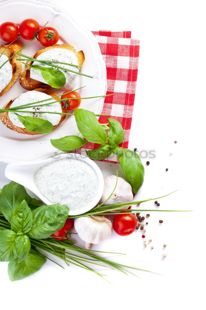 Similar – Image, Stock Photo Vegetables and spices cooking ingredients around empty plate