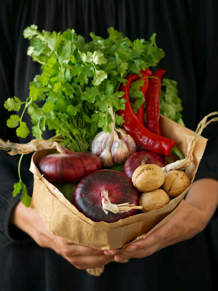 Similar – Image, Stock Photo harvest-fresh vegetables