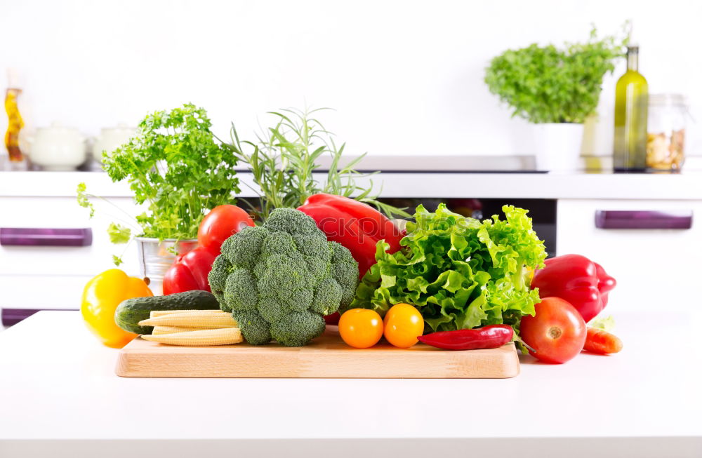 Similar – Green vegetables and greens in open refrigerator