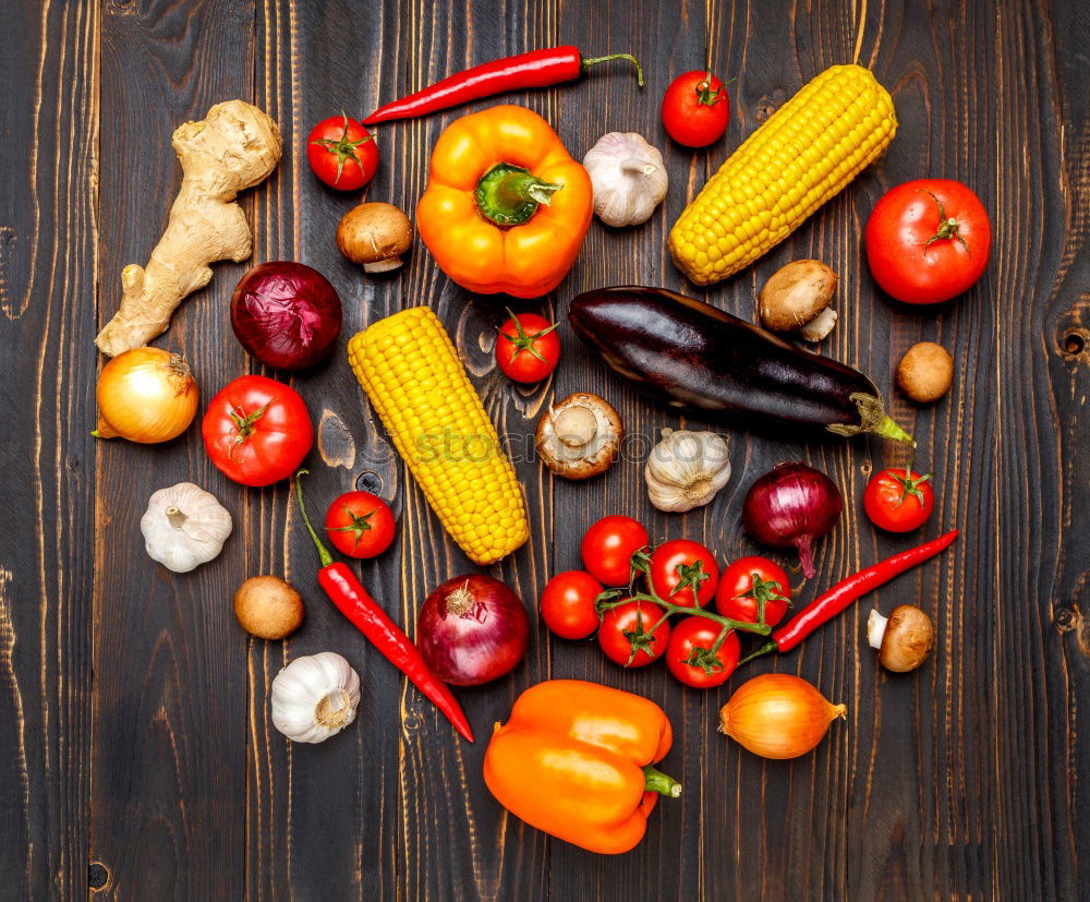 Similar – Fresh tomato, cucumber and pepper