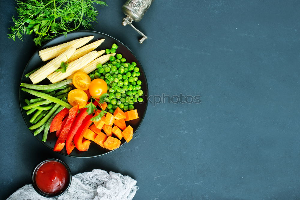 Similar – Image, Stock Photo Empty black frying pan and vegetables