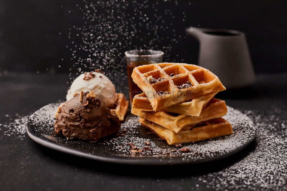 Similar – Image, Stock Photo Apple pies with slice and hot chocolate.