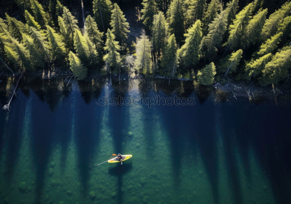 Image, Stock Photo Fisherman, river, rocks