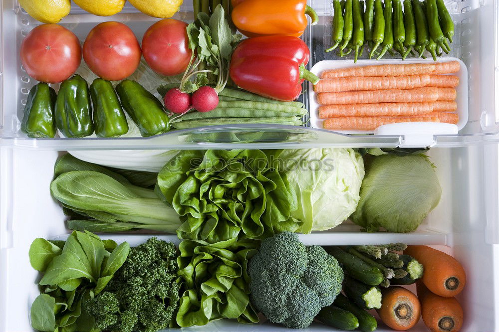 Similar – Green vegetables and greens in open refrigerator