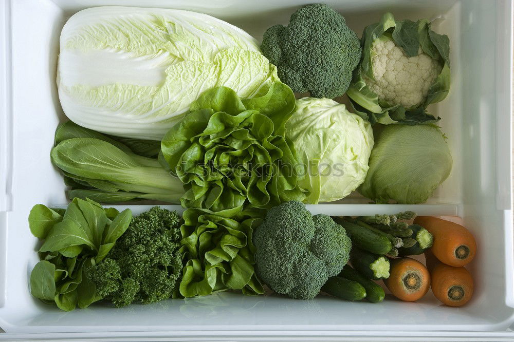 Similar – Green vegetables and greens in open refrigerator