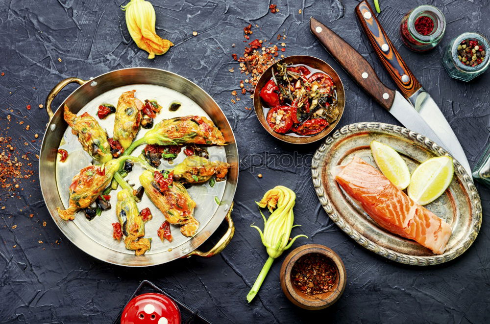 Similar – Colourful tomatoes with mozzarella cheese on the kitchen table