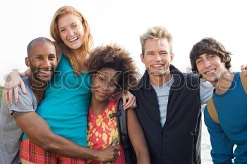 Similar – Image, Stock Photo Multiracial group of friends taking selfie