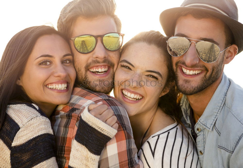 Similar – Group of friends taking selfie in urban park