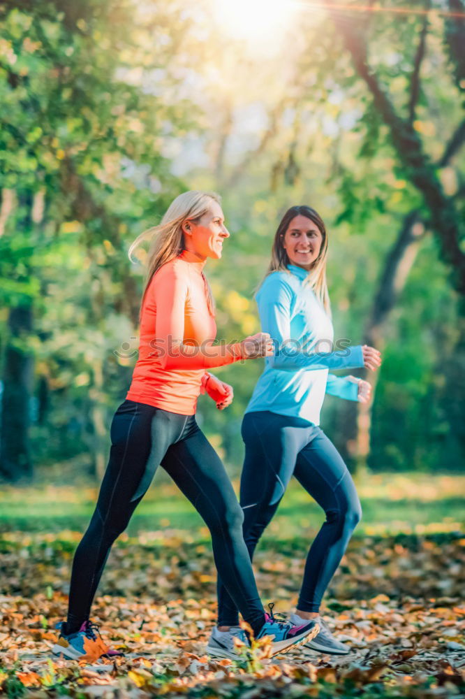 Similar – Happy senior couple on a hike trough green fields