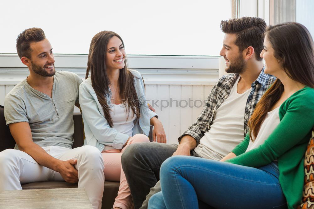 Similar – Group of multi-ethnic young people together outdoors