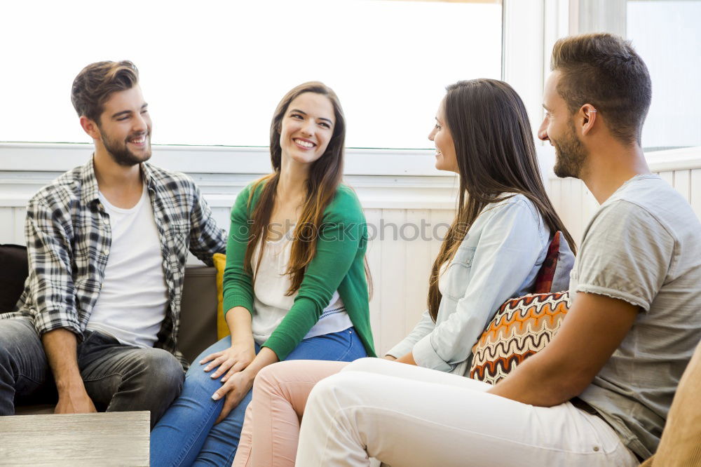 Similar – Image, Stock Photo Group of young people together outdoors in urban background