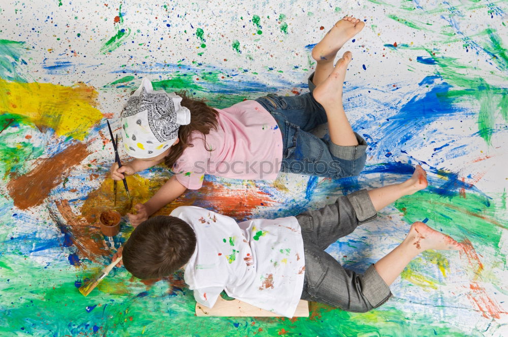 Similar – Image, Stock Photo Little girl surrounded by colors