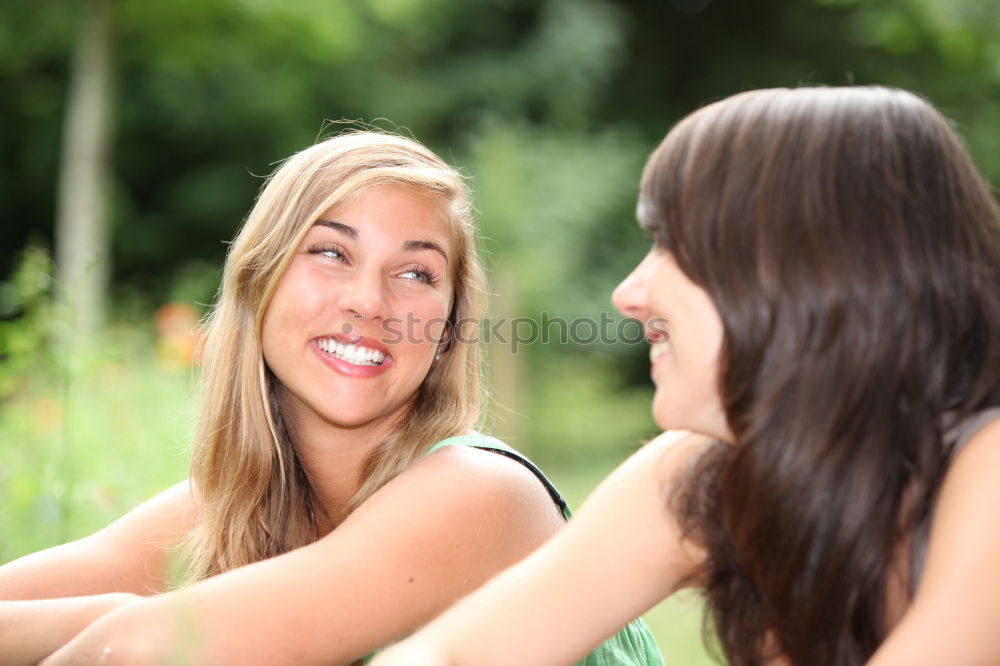 Similar – Beautiful women smiling and having fun in the park.