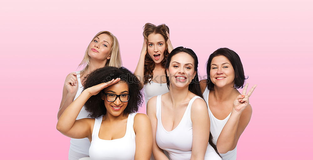 Similar – Image, Stock Photo Cheerful multiracial women friends posing