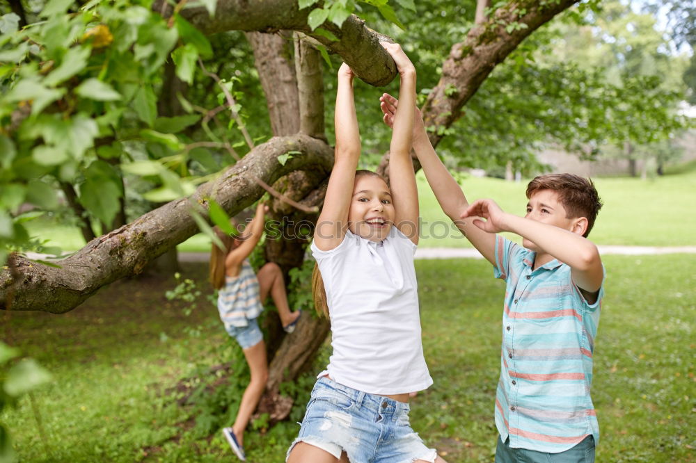 Similar – Image, Stock Photo Happy kids sitting on the grass