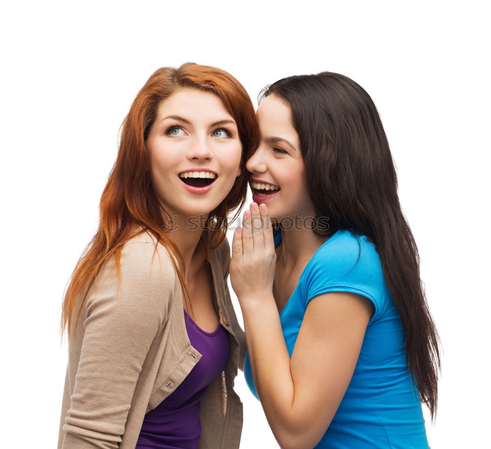 Similar – Image, Stock Photo Two best friends shares secrets.