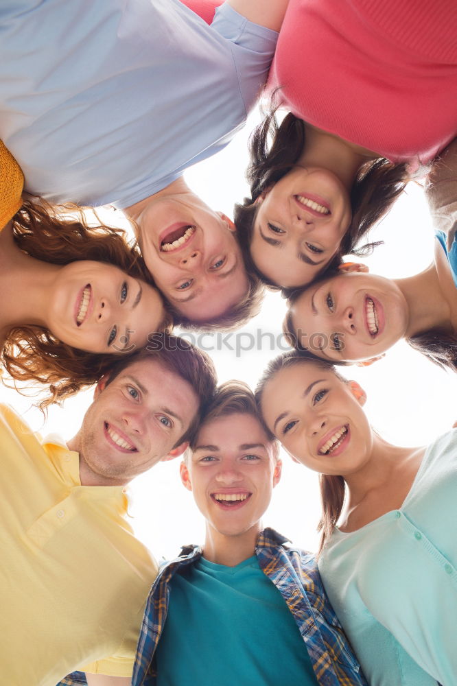 Similar – Image, Stock Photo Group of young people together outdoors in urban background.