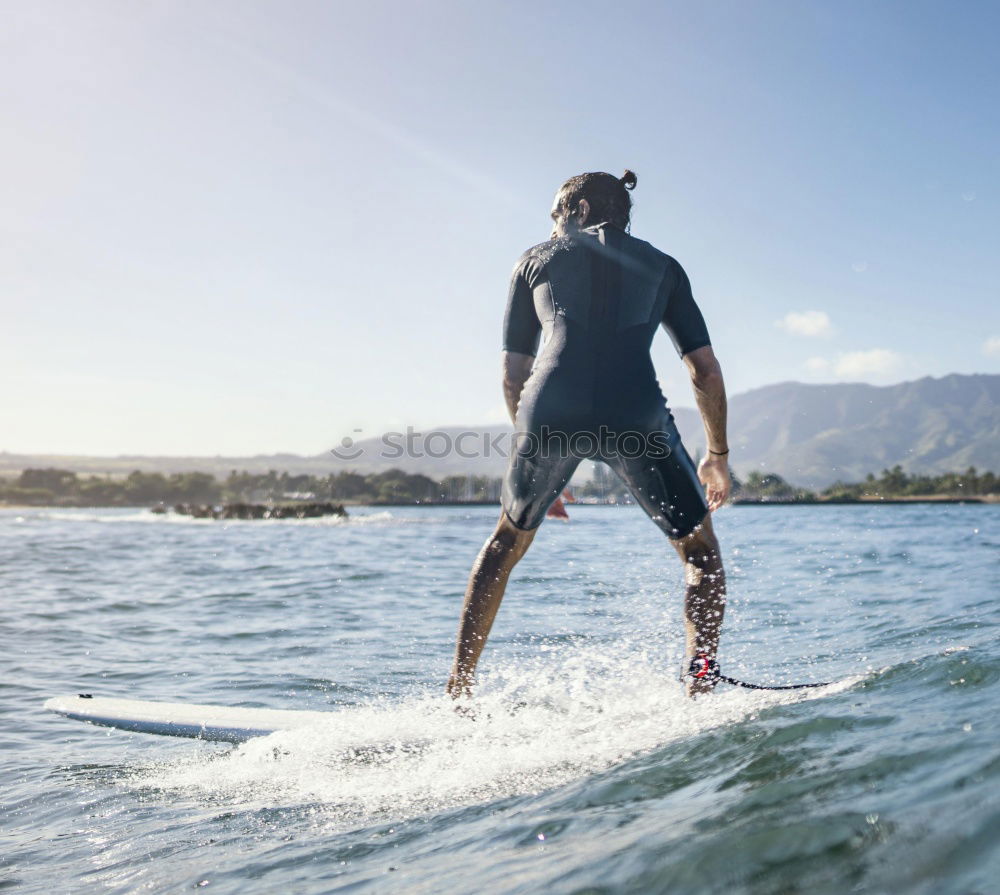 Similar – Image, Stock Photo Man in wetsuit swimming in ocean