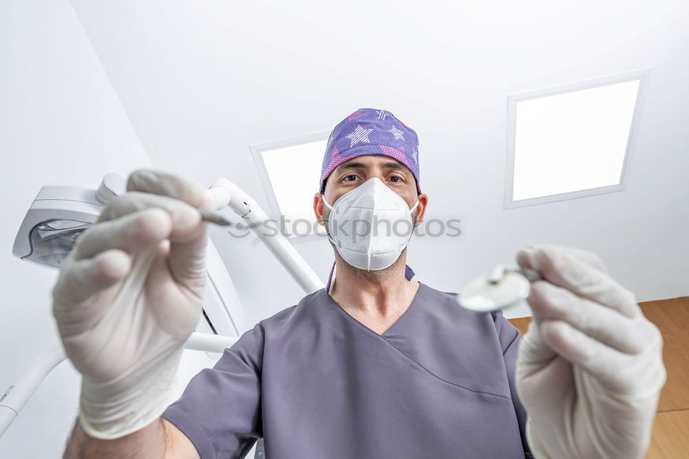 Similar – Image, Stock Photo Doctors with mask and tools.