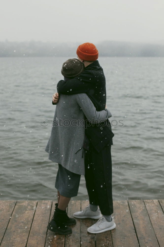 Similar – Image, Stock Photo Young couple hugging and kissing in forest