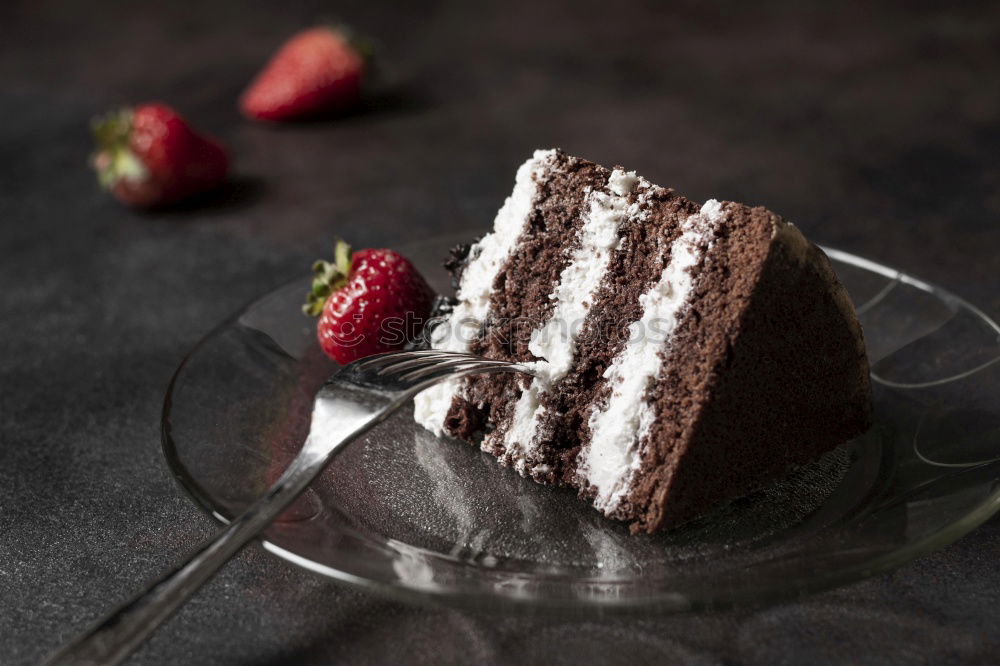 Similar – Image, Stock Photo stack of square pieces of baked brown brownie pie