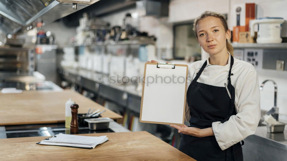 Image, Stock Photo smiling Barista girl in a coffee shop