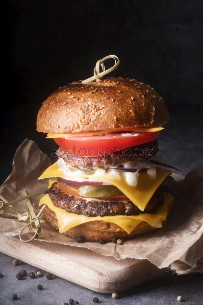 Similar – Image, Stock Photo Burger II Food Vegetable