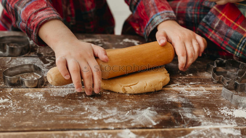 Similar – Image, Stock Photo Woman kneading bread dough