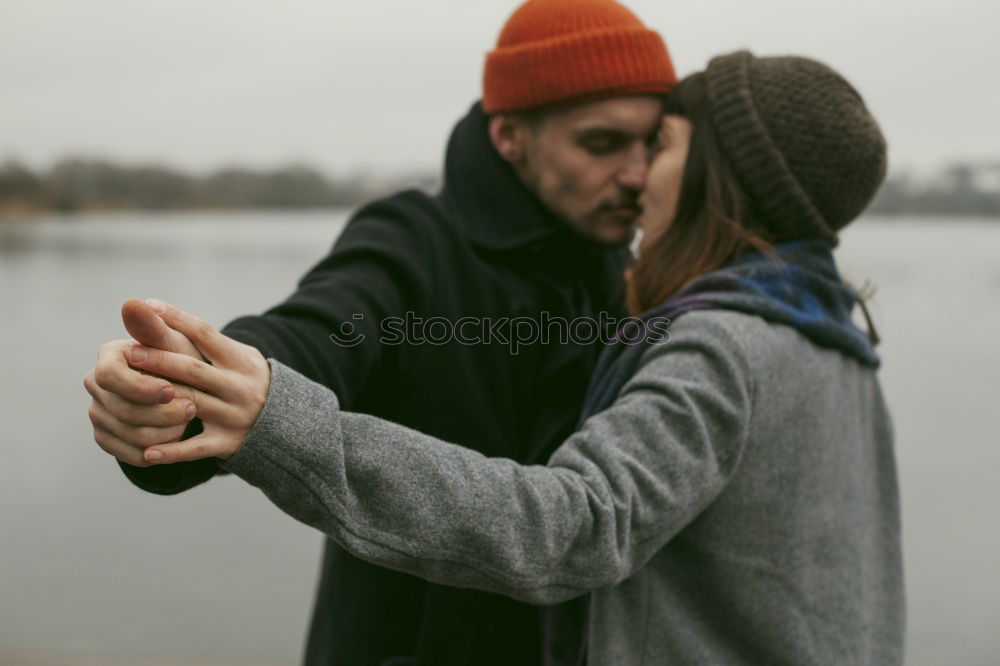 Similar – Image, Stock Photo Young couple hugging and kissing in forest