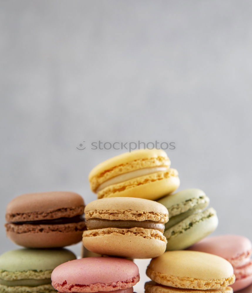 Similar – Image, Stock Photo Colorful macarons on white wooden table