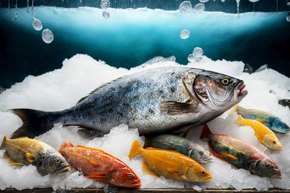 Similar – Image, Stock Photo Trout with ice cubes Food