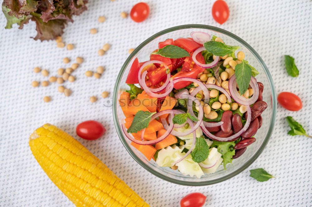 Similar – Wild rice with fresh vegetables and ingredients