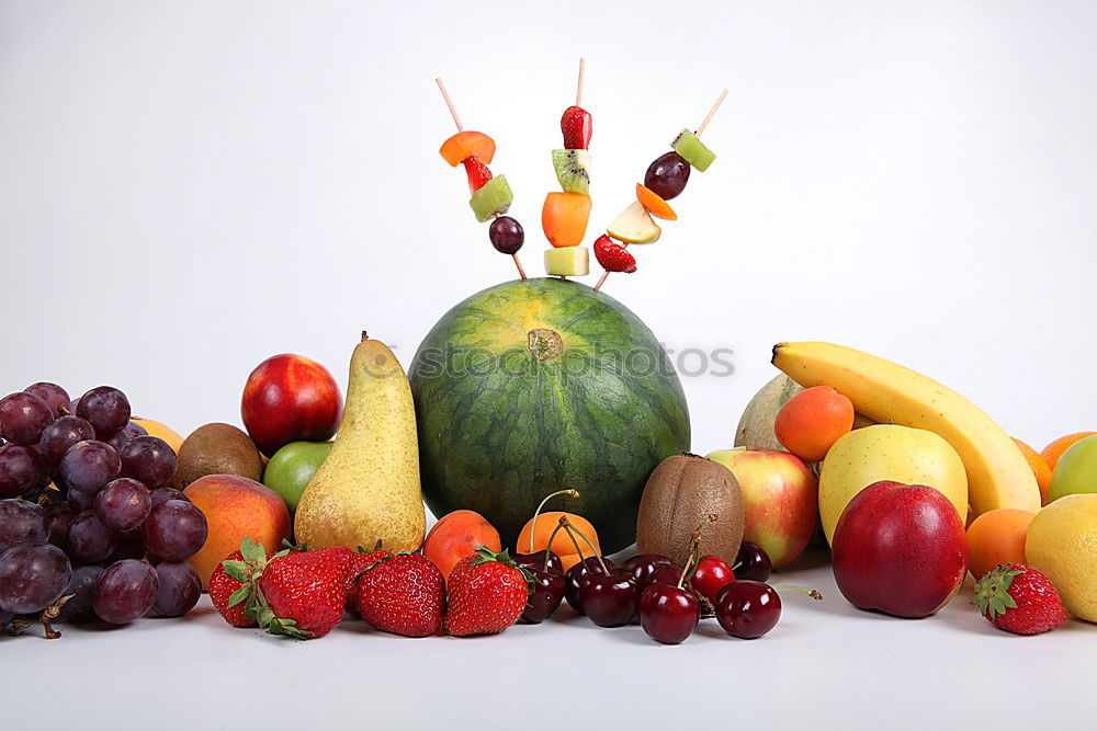 Similar – Image, Stock Photo colorful tropical fruits on blue wooden background