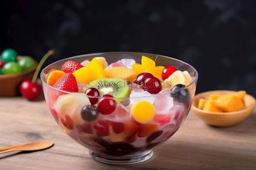 Similar – Image, Stock Photo Chia pudding Strawberry parfait with greek yogurt and nuts