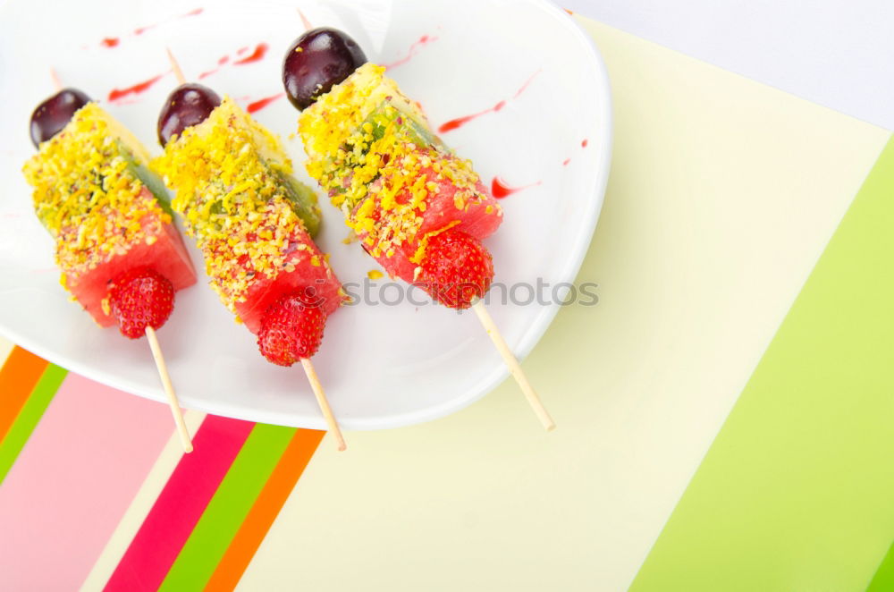 Similar – Image, Stock Photo Raspberry ice cream on a stick