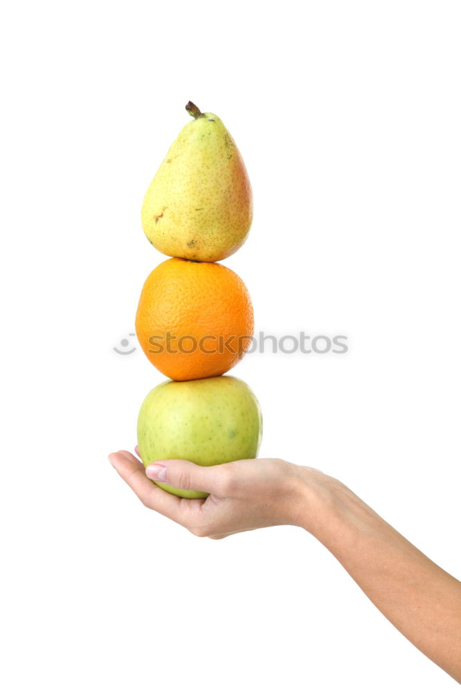 Similar – hand holding an orange in original shape