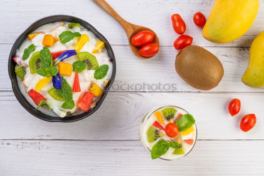 Similar – Image, Stock Photo Chia pudding parfait, layered with kumquat and granola