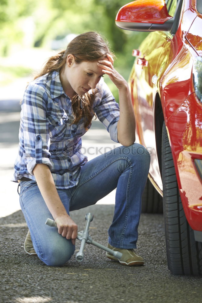 Similar – father and daughter fixing problems with bicycle