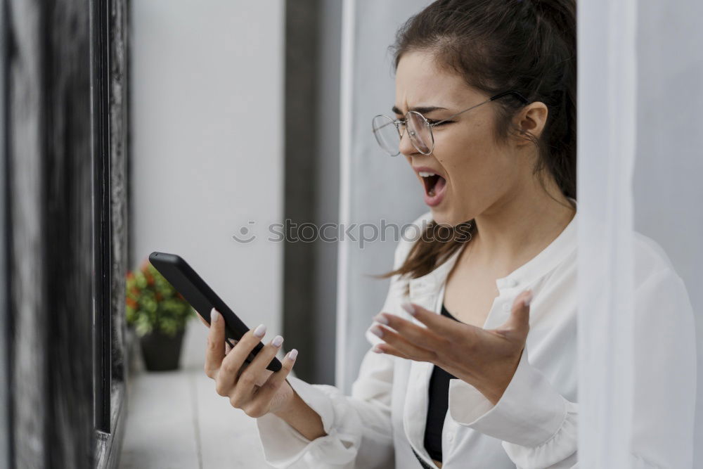 Similar – Image, Stock Photo Woman in bra drinking coffee and browsing phone