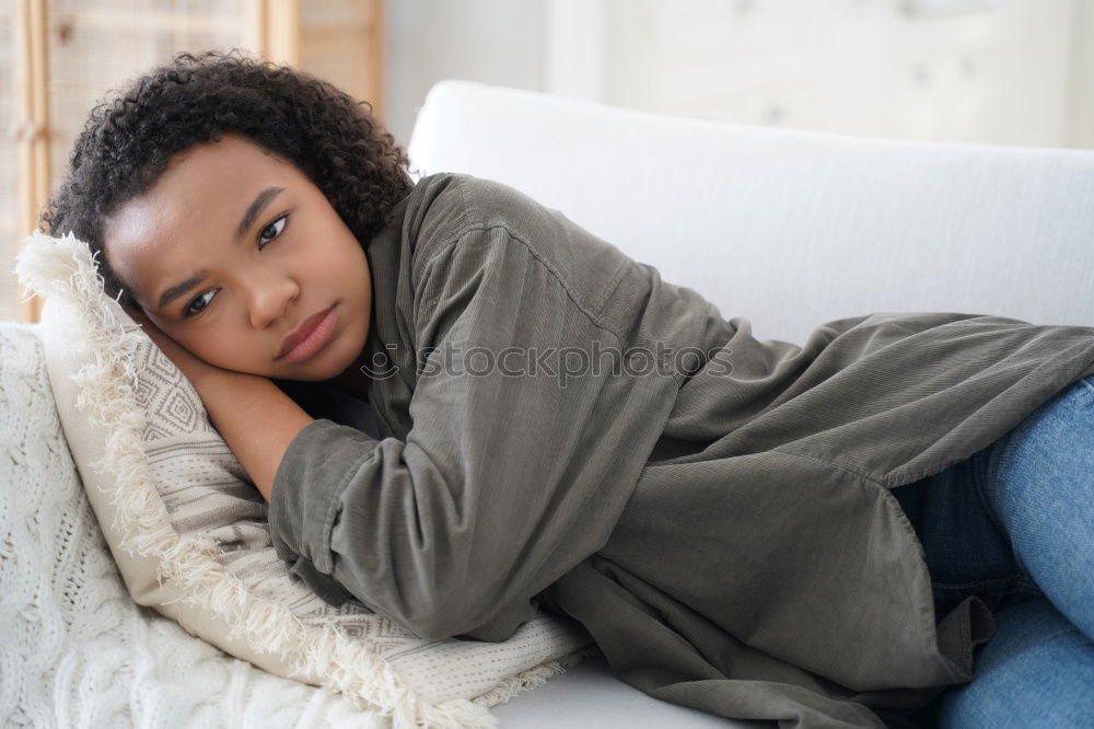 Similar – Happy beautiful young black woman relaxed lying down in the bed