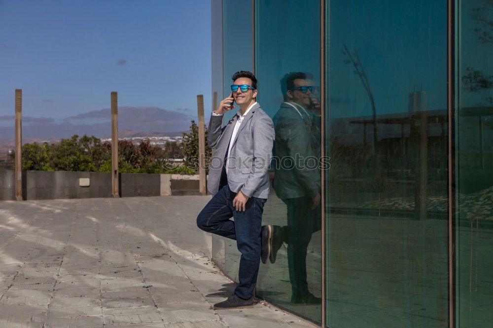 Similar – Image, Stock Photo Trendy young man walking in the street