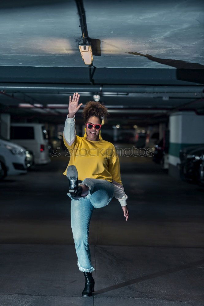 Image, Stock Photo Pretty woman walking on the street alone
