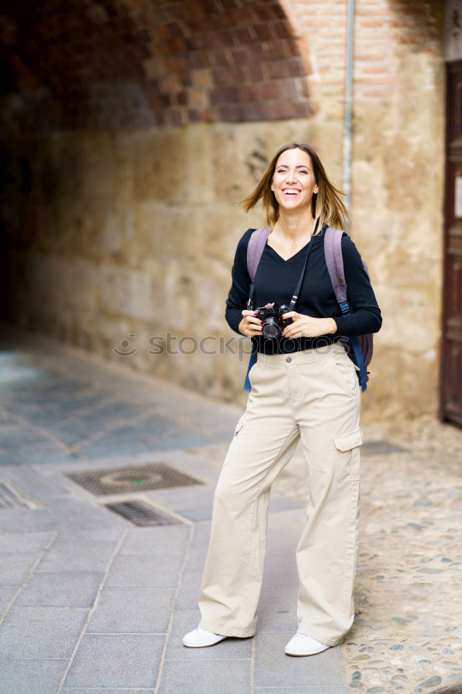 Similar – Image, Stock Photo young girl enjoying on the street