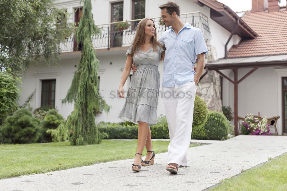 Retired couple out for a walk