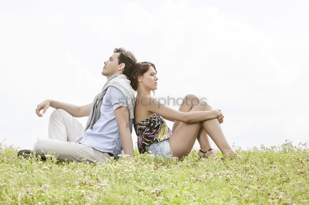 Similar – Image, Stock Photo Back of two young women in solidarity