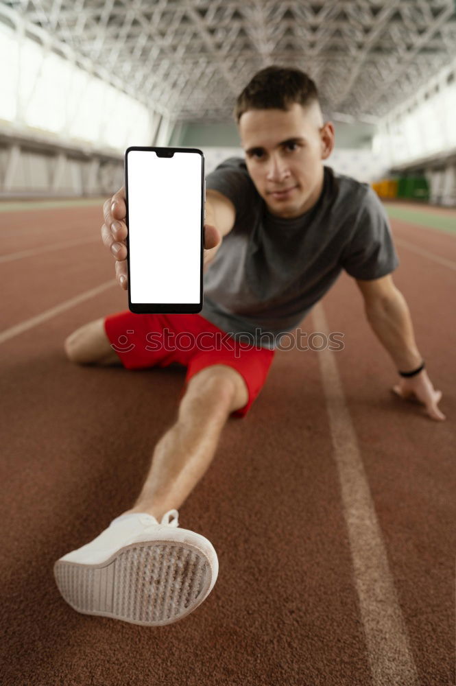 Similar – Image, Stock Photo Fit young man jogging in a park