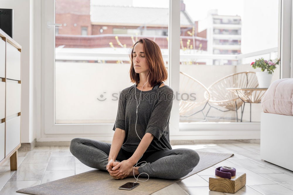 Similar – Image, Stock Photo young woman sitting on her diy couch with phone